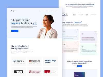 Harper | Landing Page for Precision Medicine branding care creative dribble graphic design hospital landing page medical medicine ui ux