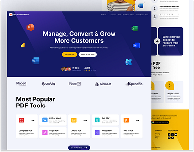 PDF Converter Pro - Landing Page Design ai landing page building a landing page creating a landing page dashboard free landing page free website landing page graphic design landing page design logo motion graphics shopify landing page splash page ui