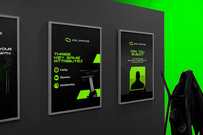 Spin bike features poster design for CalDance crypto fitness.... advertisement bold brand design branding crypto design features fitness futuristic graphic design green icons illustration post poster social media spin bike ui vector web3