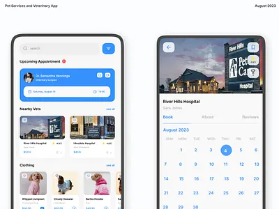 Vet app - Pet Services app - Veterinary app app app design appointment design doctor health hospital medical pet snapp ui uiux ux vet veterinary web web design