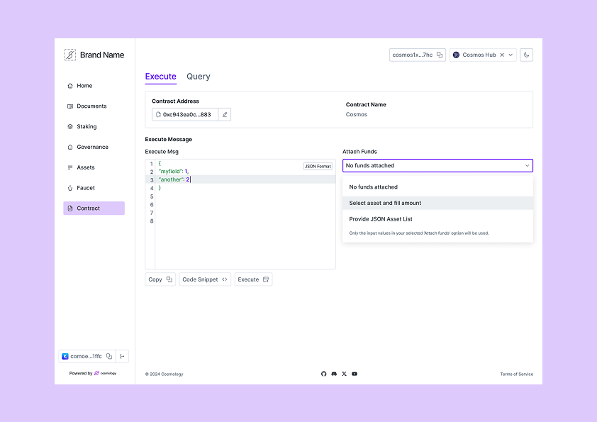 Chain Admin Dashboard ui