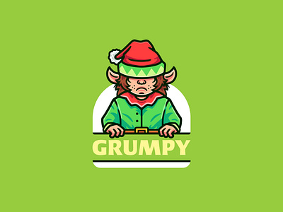 Grumpy Elf Cartoon Mascot Logo Design angry cartoon character cute design elf fun grump illustration logo mascot person vector