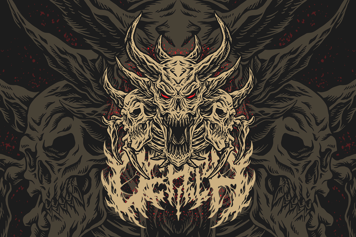 Death Skull Illustration death metal band illustration lettering metal band tshirt skeleton illustration skull skull illustration skull tshirt tshirt tshirt design tshirt vintage vintage design vintage illustration