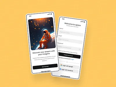 Get Started and Login Page UI Design figma get started login screen mobile app ui ui design ux