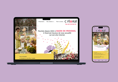 Responsive UI showcase site + Newsletter template C Floral design florist graphic design responsive ui visual website