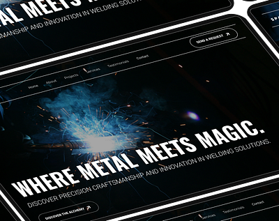 Webseite Hero Section Design design hero metal ui ux web web design website welding