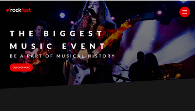 Rockfest concert festival landing page music music festival rock ui web design website