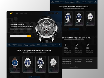 Watch Store Website | Full Website aesthetic website alexandre crhristie brand business website daniel wellington dark mode e commerce e commerce preview e commerce website ecommerce full website luxury website rolex tagheuer watch watch store watch website watches watches store website preview