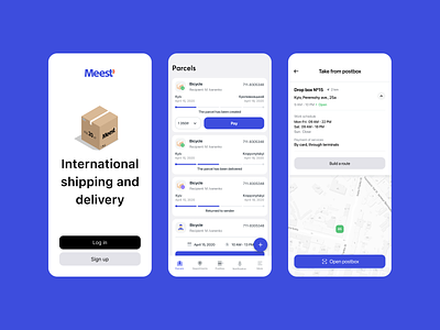 Meest shipping and delivery [ mobile app ] app delivery logistics map mobile parcel shipping tracing track order welcome screen