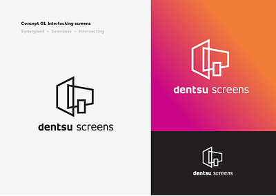 dentsu Screens brand identity branding concepting corporate marketing design graphic design illustration internal marketing logo vector visual identity