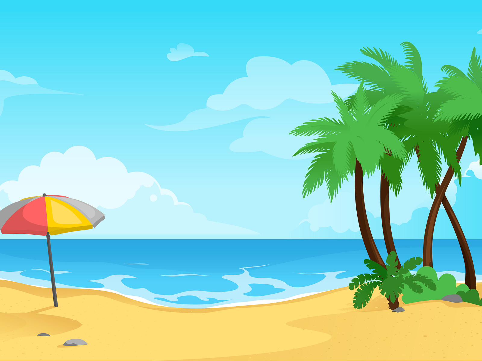 Beach Cartoon Background by Cartoons.co on Dribbble