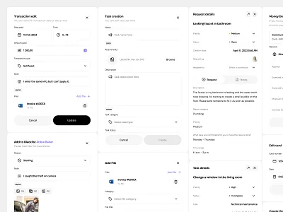 Fintech WebApp Components app design clean components concept crypto dashboard design system dialog figma fintech interface minimal modal neighbourhood popover ui ux webapp