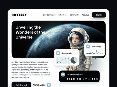 Have you ever wanted to exercise in Space? Behold ODYSSEY 3d animation assets branding design figma graphic design graphicdesign illustration logo motion graphics ui uiux vector vectors whatif