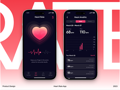 💓Heart Rate — Application 3d app mobile ui ux