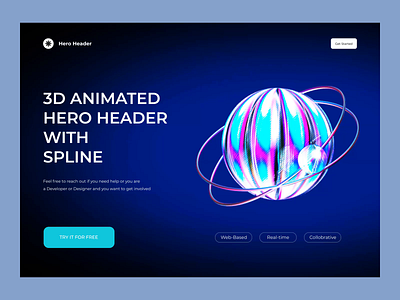 3D Hero Banner 3d 3d animation animation concept fun glass illustration motion ui design web design