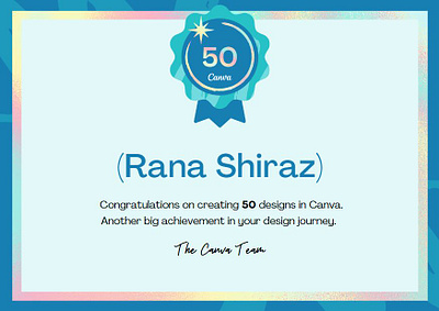 Milestone Certificate From Canva branding graphic design graphics designer logo milestone certificate motion graphics rana shiraz ui