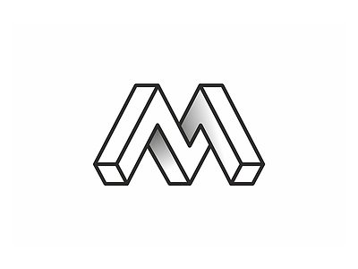 M letter geometric letter line logo m