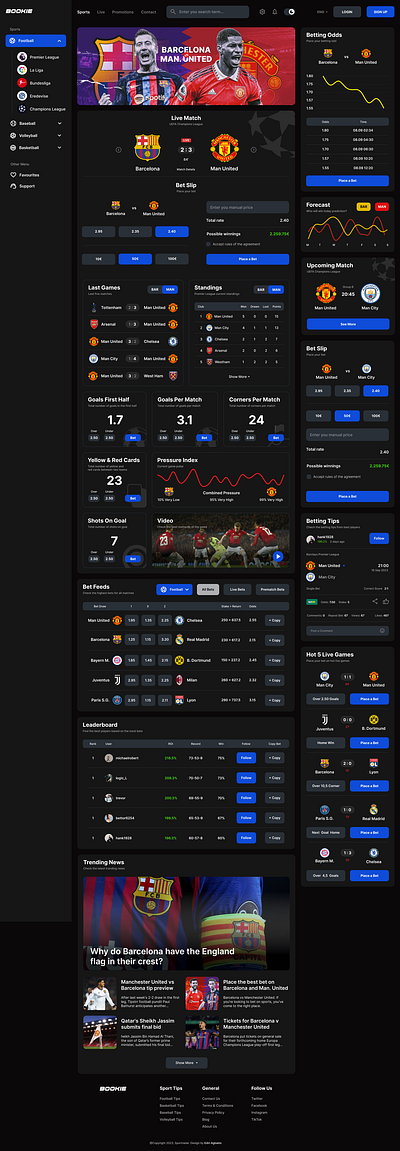Bookie - Online Betting Platform betting bookie football sport website