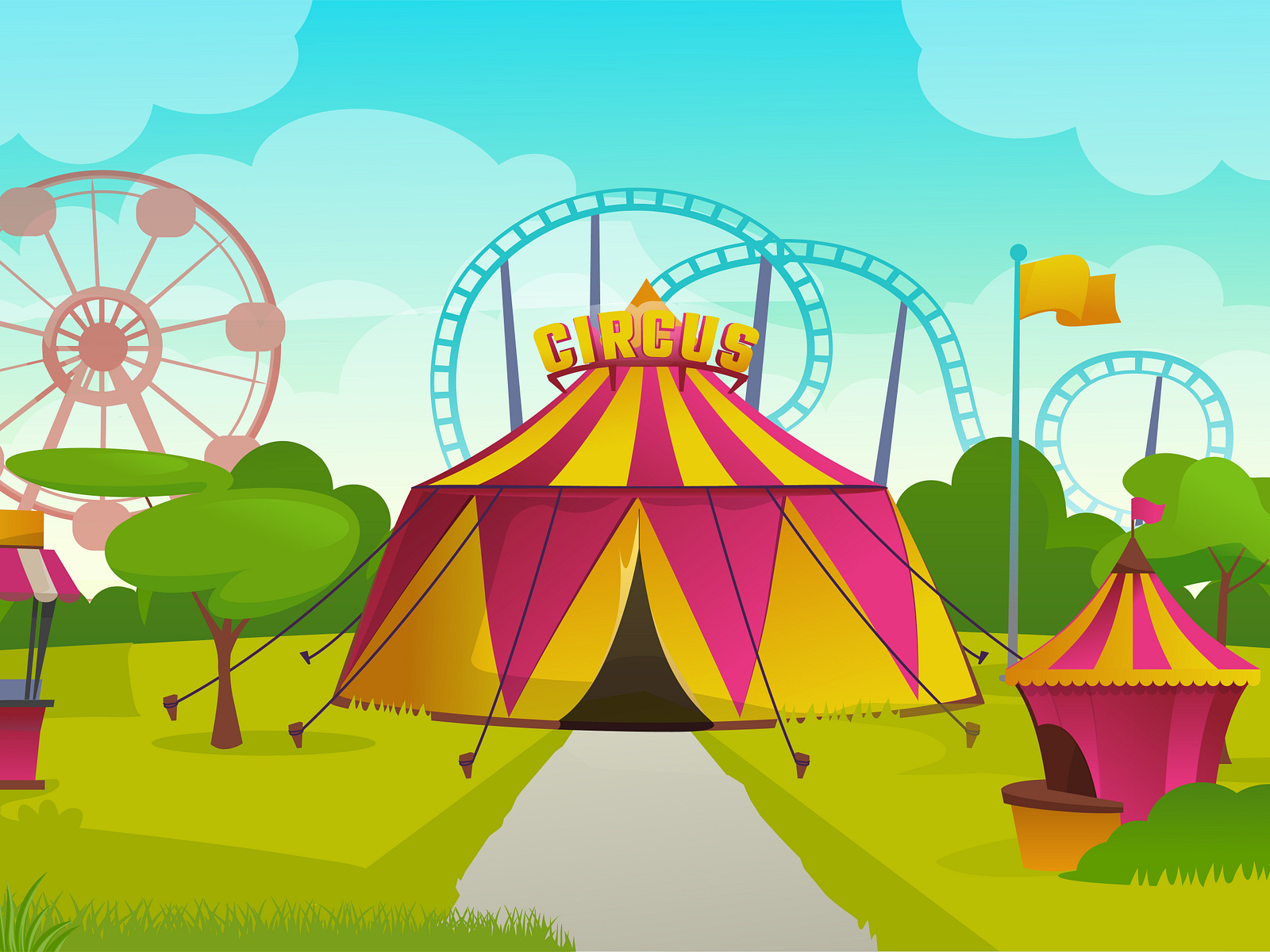 Carnival Cartoon Background by Cartoons.co on Dribbble