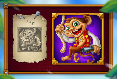 Monkey - Game symbol 2d art casino casual design digital gambling game illustration logo monkey pirate ui