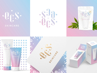 ECS Skincare [Logo_Design + Branding + Packagings] advertising art direction brand designer branding cbd charte graphique corporate identity gold foil gradient logo logo design logotype packaging skincare visual identity