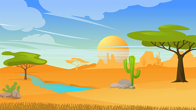 Cartoon Africa Background africa background cartoon cartoon africa cartoon background desert free free background illustration scene