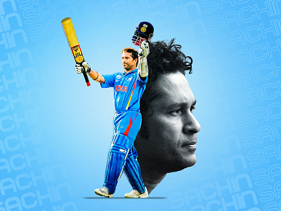 God of Cricket bat cricket design gredient image poster sachin sports texture typography