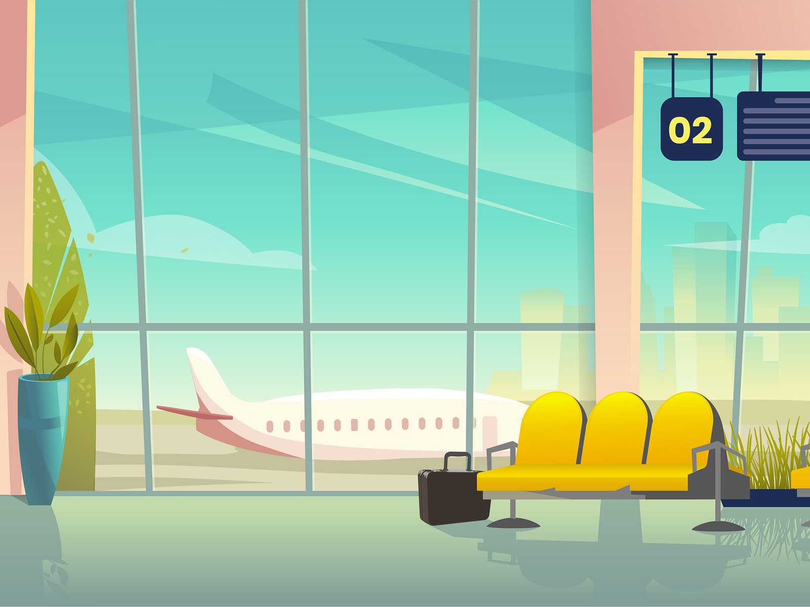 Cartoon Airport Background by Cartoons.co on Dribbble