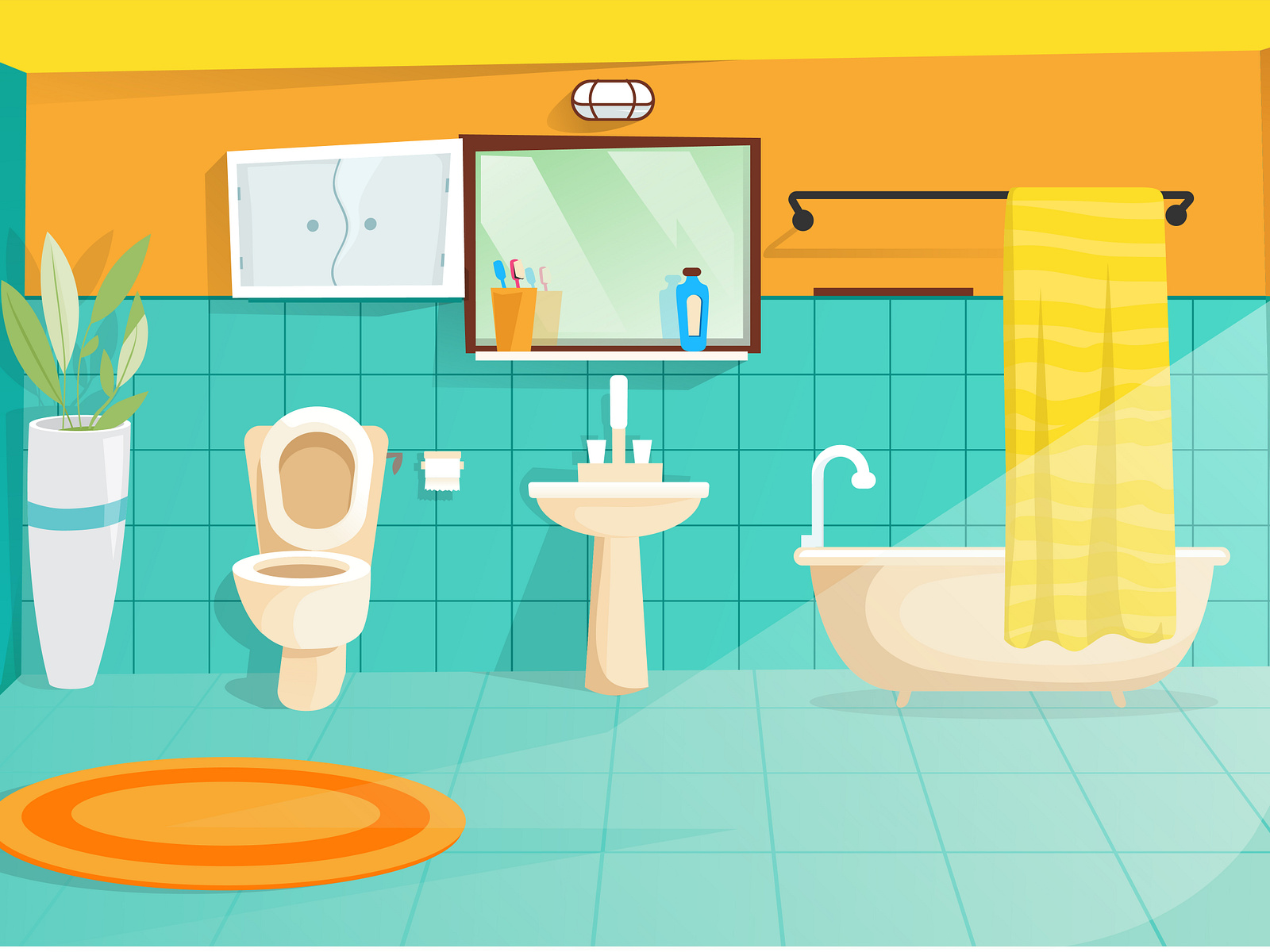 Cartoon Background Bathroom by Cartoonsco on Dribbble