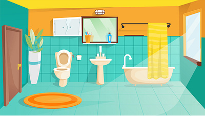Cartoon Background Bathroom background bath bathroom bathroom cartoon cartoon cartoon bathroom free graphic illustration interior room