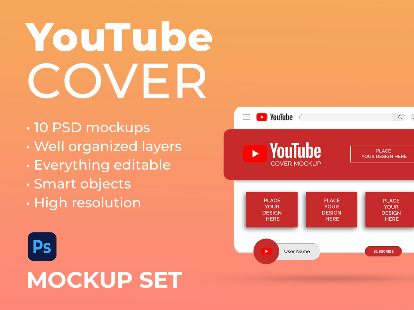 YouTube cover mockup by Maria Shkodenko on Dribbble