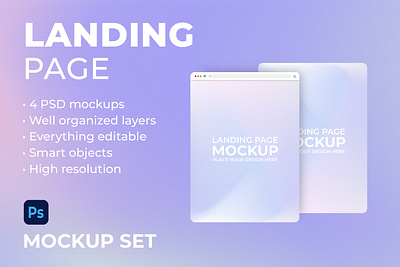 Landing page mockup banners graphic design landing page mockup page template ui web