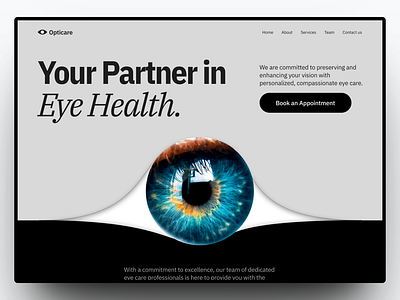 Opticare - Eyecare Hospital Website branding design eye care graphic design hospital landing page medical ui web design