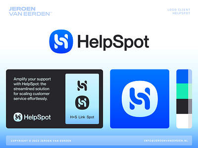 HelpSpot - Logo Design 🔗 brand identity design branding chain chains gradient logo h h s help link logo logo symbol modern logo monogram s saas secure service spot support trust