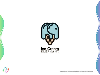 Ice Cream Elephant Logo animal brand design brand designer dessert elephant food ice ice cream logo design logo designer logo for sale logo idea logo inspiration logomark logotype rook sweet wild wildlife zzoe iggi