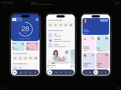 Pregnancy Tracker App app design birth birth tracker design healthcare interface mobile mobile app mother and child pregnancy pregnancy tracker tracker ui ui design