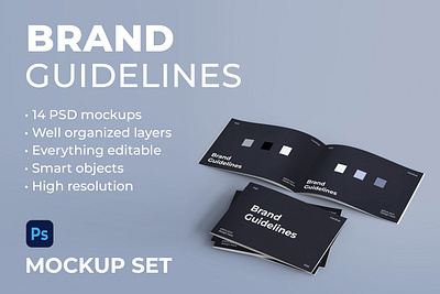 Brand guidelines presentation mockup brand guideline guideline identity logotype mockup presentation showcase template