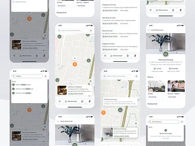 Harmony - Showroom Section branding clean design e commerce furniture graphic design interior map mobile search shop ui ux