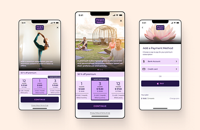 UI subscription screens | Mobile app | Yoga app design health mobil subscription ui ui design yoga