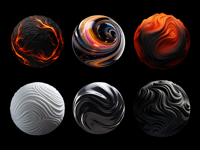 Abstract volcanic lava sphere shapes 3d ai generated displacement isolated lava magma melted plastics png rendering sphere volcanic wavy
