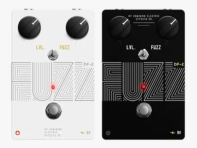 Fuzzzzz 9v bulb canada distortion effect fuzz graphic design guitar knobs lvl pedal retro switch