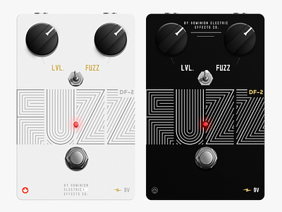 Fuzzzzz 9v bulb canada distortion effect fuzz graphic design guitar knobs lvl pedal retro switch