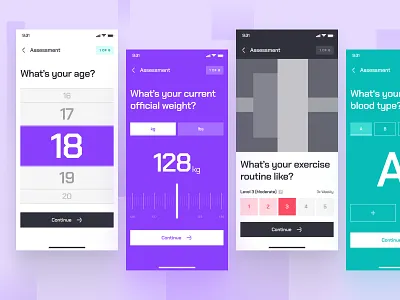 turing UI Kit: AI Health Analytics App | Health Assessment UI/UX analytics analytics app clean health health analytics health assessment healthcare healthcare ai healthcare ai app healthcare analytics healthcare app healthcare assessment minimal mobile app nutrition app onboarding purple ui ui kit virtual care