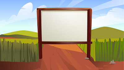 Cartoon Board Background agriculture background blank board cartoon field free landscape