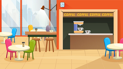 Cartoon Cafeteria Background background bar cafe cafeteria cartoon free interior table