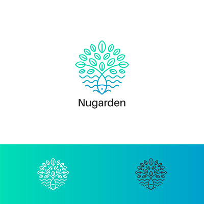 Nugarden animals brand identity branding fish fresh fun garden graphic design health identity design leaf lineart lineart logo logo logos nature new garden nugarden vector vector art