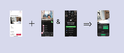 Application design combination Spotify & Airbnb ui