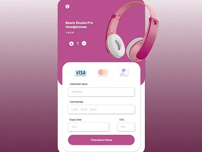 DailyUI #002 - Credit Card Checkout design ui