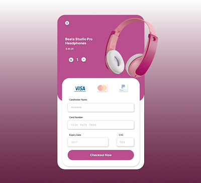 DailyUI #002 - Credit Card Checkout design ui