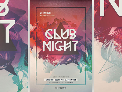 Club Night Flyer club design download electro envato flyer graphic design graphicriver photoshop poster print psd template trance